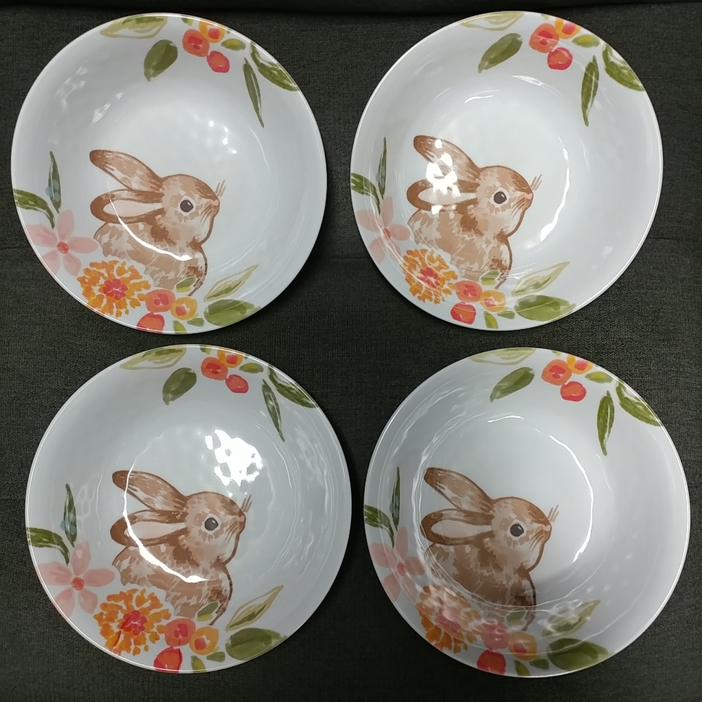 Bunny Rabbit Melamine Cereal Bowl 4pc Set - Picture 10 of 11